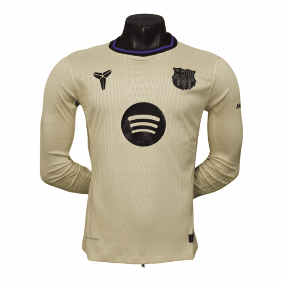 2025-26 Player Version Barcelona Away Long Sleeves Football Jersey